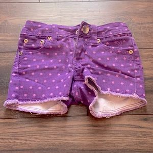 Justice girls shorts, size 6s